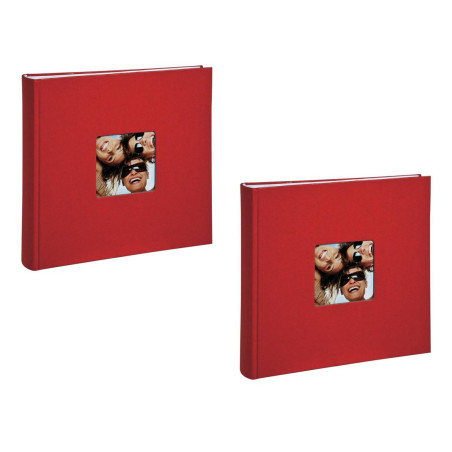 Lot de 2 albums photos traditionnels fun "Walther" pour photos 10x15 cm - 2 x 400 soit 800 photos - Rouge