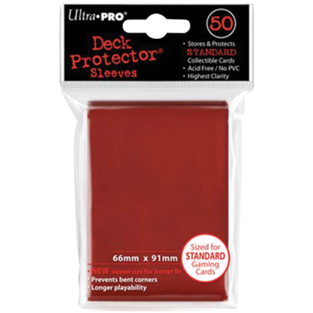 Protège-carte "Ultra PRO" - 50 pochettes standard - Rouge - Cartes à collectionner