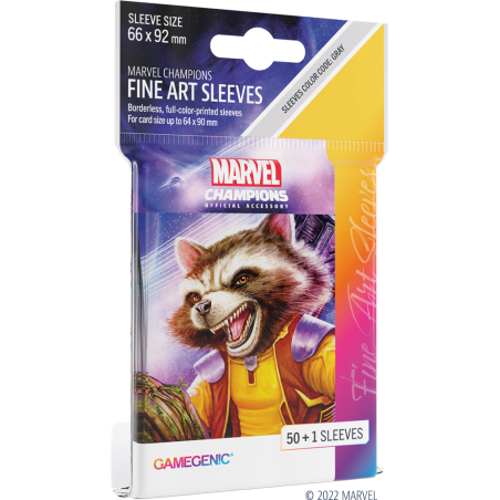 GG - Marvel Champions - Pack de 50 protèges cartes Rocket - Format standard