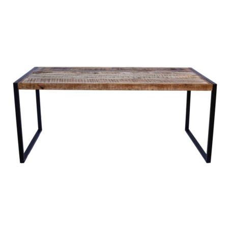 Table à manger "Madras" en bois massif - 10 couverts - Marron - L 200 x P 10 x H 77 cm