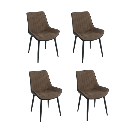 Lot de 4 chaises "St Moritz" - Marron - H 87 x L 54 x P 60 cm