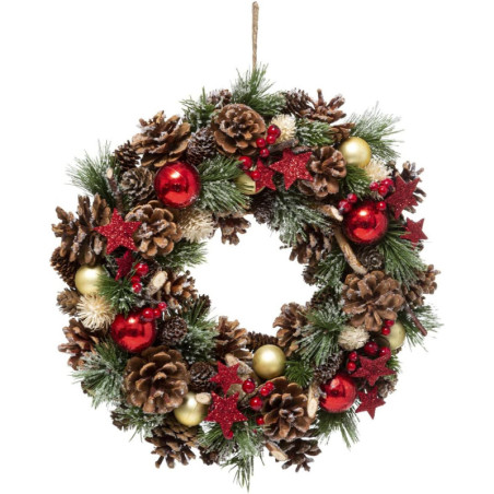 Couronne décorative de Noël - Multicolore - D 35 cm