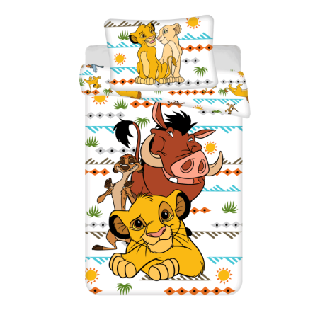 Disney - Parure de lit en coton "Le Roi Lion : Simba, Timon & Pumba" - 140 x 200 cm