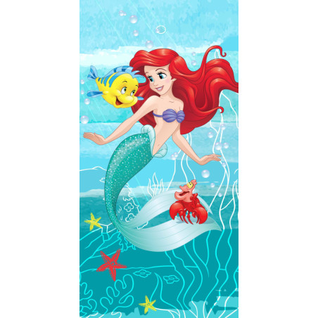 Disney - Serviette de plage en coton "La Petite Sirène : Ariel"- Multicolore - 70 x 140 cm