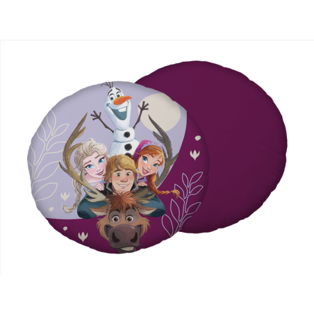 Disney - Coussin rond décoratif "La Reine des Neiges : Famille" - Multicolore - D 40 cm