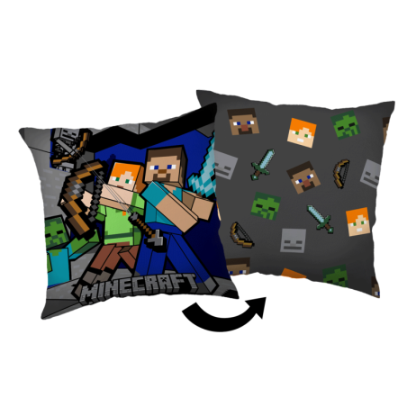 Minecraft - Coussin carré en polaire "Mode Survie" - Multicolore - 40 x 40 cm