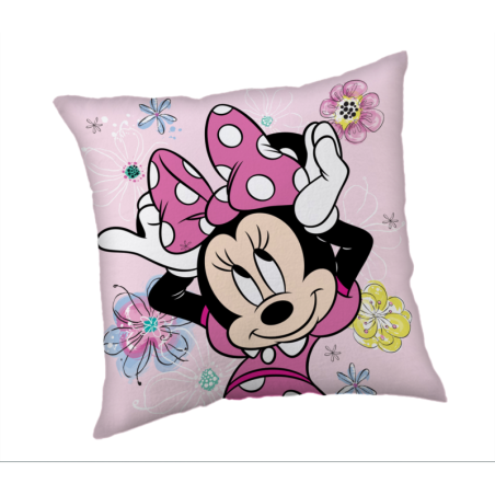 Disney - Coussin carré en polaire "Minnie : Noeuds" - Rose - 35 x 35 cm