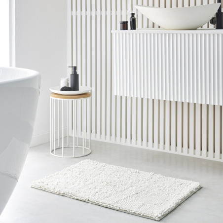 Tapis de bain uni "Essential" - Blanc - 50 x 80 cm