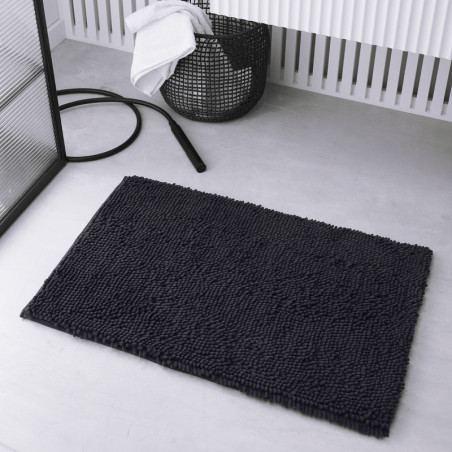 Tapis de bain uni "Essential" - Gris fusain - 50 x 80 cm