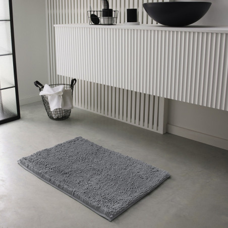 Tapis de bain uni "Essential" - Gris acier - 50 x 80 cm