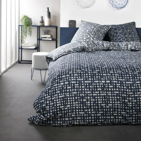 Parure de lit double "Crazy" à motifs divers - Bleu - 220 x 240 cm