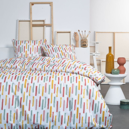 Parure de lit double "Crazy" imprimé bâtons - Multicolore - 220 x 240 cm