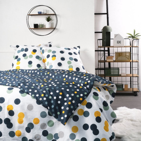 Parure de lit double en coton "Sunchine" imprimé Polka dot - Multicolore - 220 x 240 cm