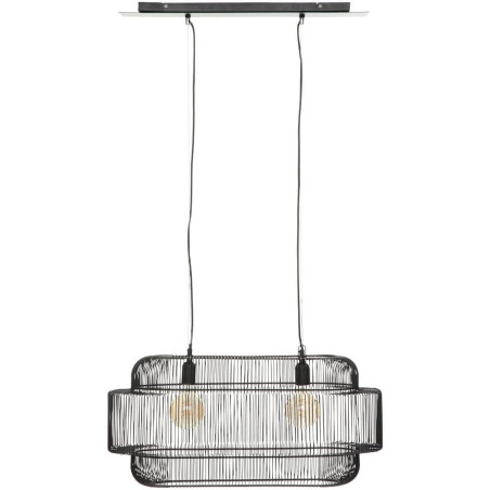 Suspension luminaire en fils de métal - Noir - H 72,5 x D 33 cm