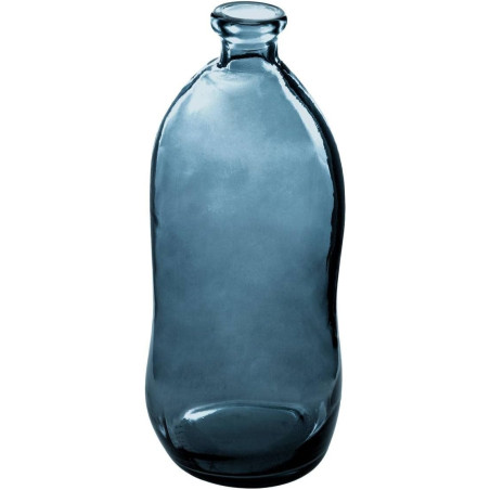 Vase Dame Jeanne en verre recyclé - Bleu - H 73 x D 34 cm