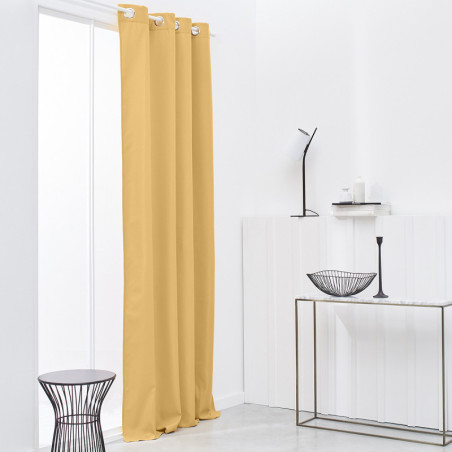 Rideau isolant thermique à 8 oeillets "Essential" - Jaune ocre - l 140 x L 240 cm