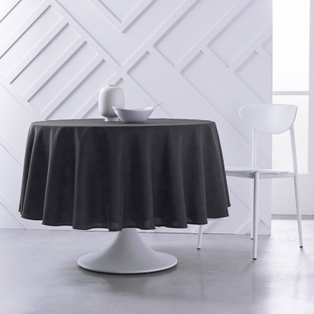 Nappe ronde "Essential" - Gris fusain - D 180 cm