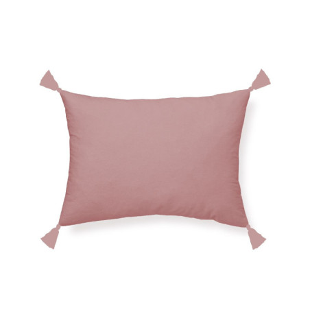 Coussin rectangle en gaze de coton - Rose - 30 x 50 cm