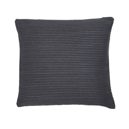 Housse de coussin en coton "Essential" à rayures - Gris fusain - 40 x 40 cm