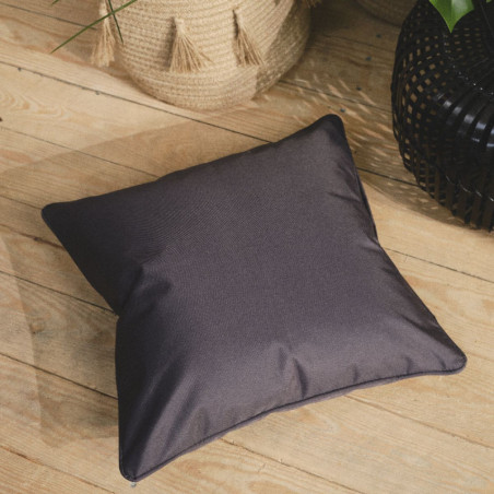 Coussin déhoussable carré - Gris fusain - 40 x 40 cm