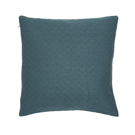 Housse de coussin carré en coton "Essential" - Bleu paon - 40 x 40 cm