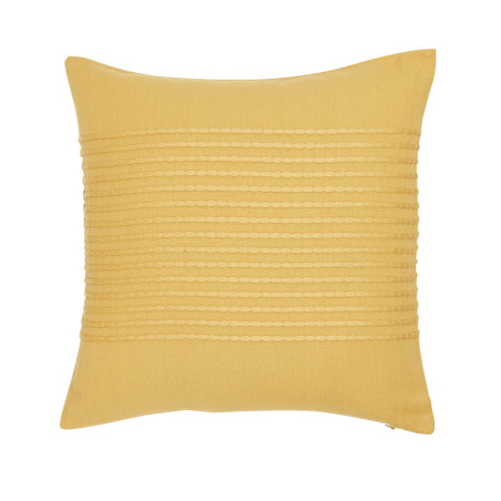 Housse de coussin carré en coton en relief "Essential" - Jaune - 40 x 40 cm