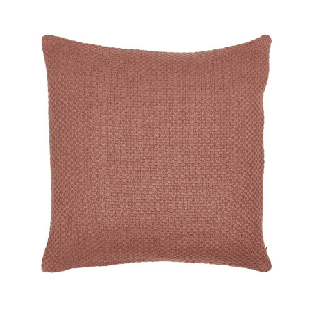 Housse de coussin carré en coton en relief "Essential" - Rose - 40 x 40 cm