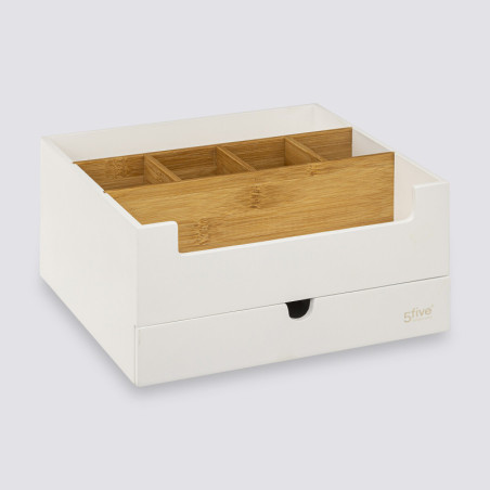 Organisateur avec tiroir - L 26,2 x P 24 x H 13 cm - Epuréo Blanc