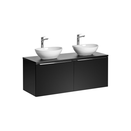 Ensemble meubles double vasques à poser - 120 cm - Rosario Black