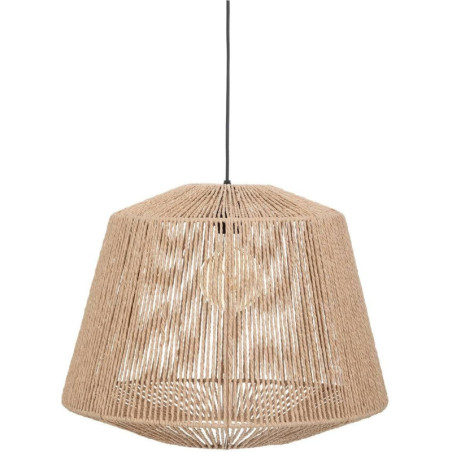 Suspension luminaire corde en métal et papier "Jily" - Beige - D 48 cm