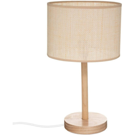 Lampe droite à poser en bois "Della" - Beige - H 42 x D 25 cm