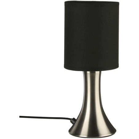 Lampe tactile à poser en métal "Toga" - Noir et chrome - H 28 x D 11,5 cm