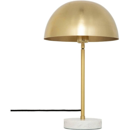 Lampe champignon en métal et marbre à poser "Lilio" - Doré - H 46 x D 30,5 cm