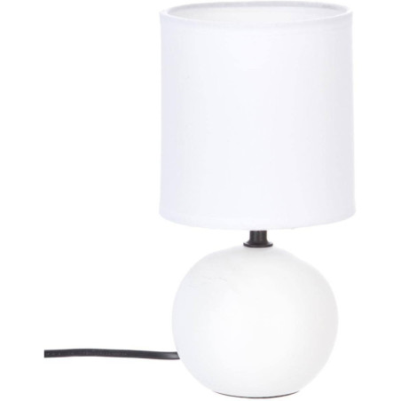 Lampe boule en céramique à poser "Timeo" - Blanc mat - H 25 x D 13 cm