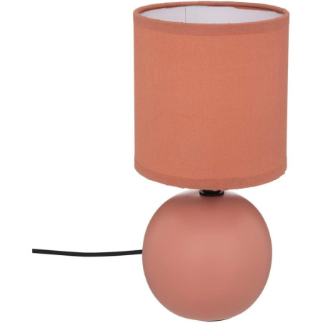 Lampe boule en céramique à poser "Timeo" - Rose mat - H 25 x D 13 cm