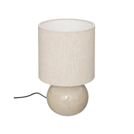 Lampe boule en céramique émaillée à poser "Gaia" - Beige - H 28 x D 15 cm