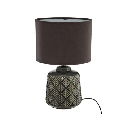 Lampe à poser cylindrique en céramique "Ilou" - Gris foncé - D 22 x H 35 cm