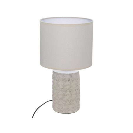 Lampe à poser cylindrique en céramique "Melo" - Ivoire - D 19 x H 33 cm