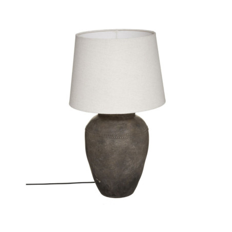 Lampe à poser en céramique "Ailen" - Marron et blanc - D 35 x H 60 cm