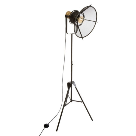 Lampadaire trépied en métal effet projecteur "Rodo" - Noir - H 146,5 cm