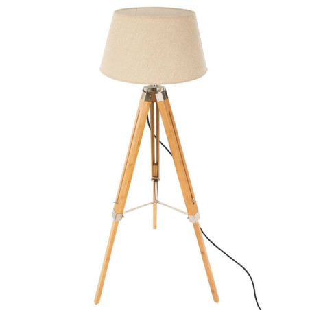 Lampadaire trépied en bois de bambou "Runo" - Beige - H 145 cm