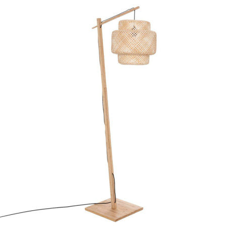 Lampadaire arc en bambou naturel "Liby" - Beige - H 173 cm