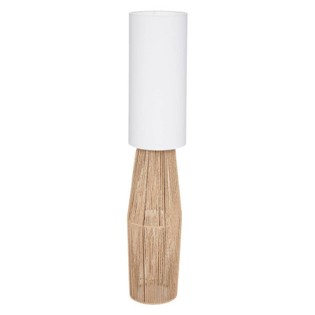 Lampadaire en corde + abat-jour en tissu "Aissa" - Beige et Blanc - H 130 cm