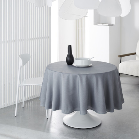 Nappe ronde en tissu "Prestige" - Gris acier - D 180 cm