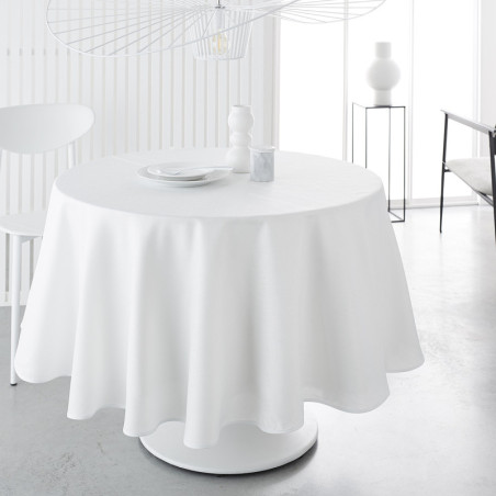 Nappe ronde en tissu "Prestige" - Blanc - D 180 cm