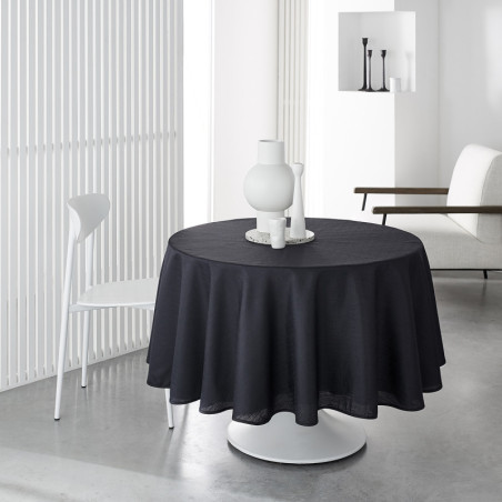 Nappe ronde en tissu "Prestige" - Gris fusain - D 180 cm