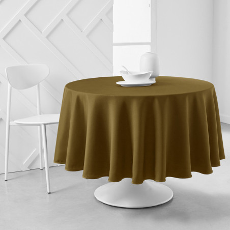 Nappe ronde en tissu "Essential" - Bronze - D 180 cm