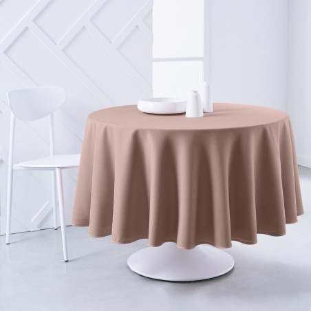 Nappe ronde en tissu "Essential" - Rose - D 180 cm