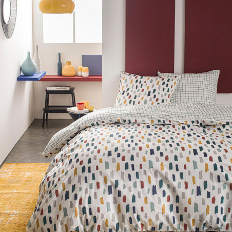 Parure de lit double "Sunshine" en coton à motifs - Multicolore - 240 x 260 cm
