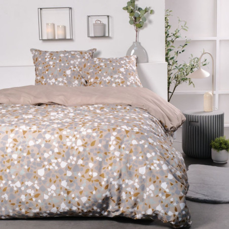 Parure de lit double en coton "Sunshine" imprimé géométriques - Multicolore - 220 x 240 cm